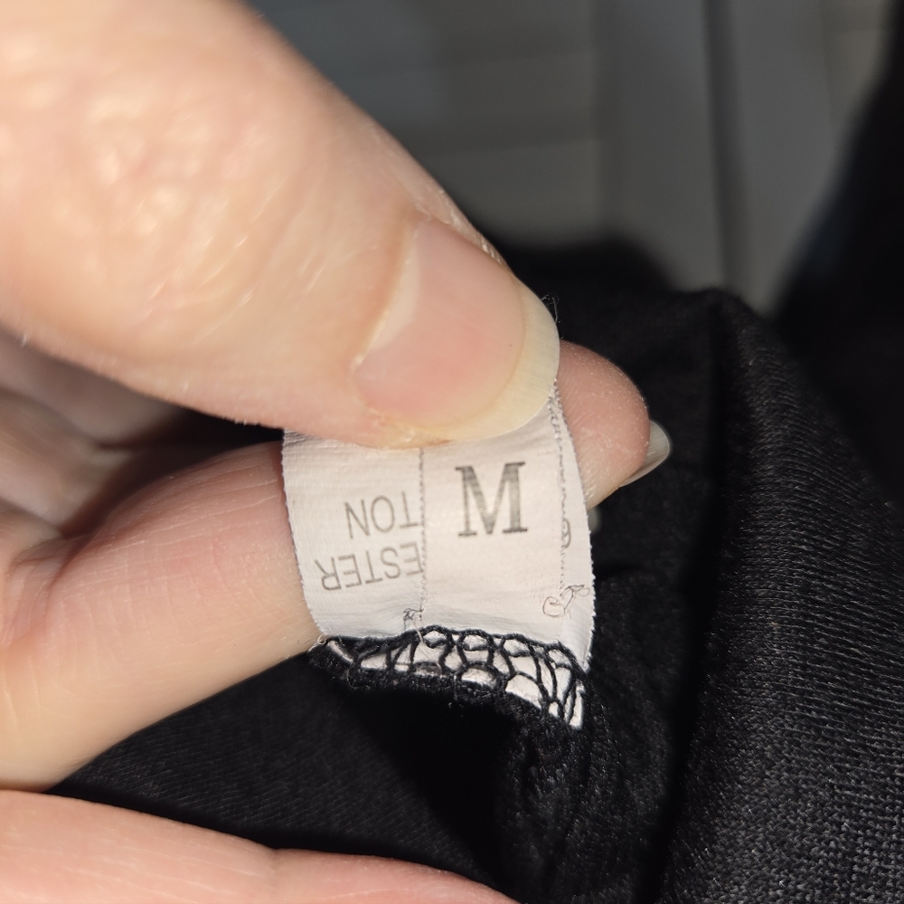 Women's M Black Cropped Zip-Up Hoodie - Picture 6 of 12